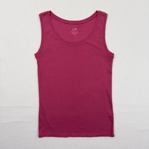 J. Jill Pima Cotton Tank Top Small Berry Scoop Neck Sleeveless Shirt